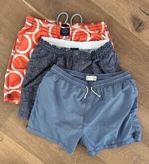 Men's Italian Swim Trunks M Bundle Paul & Shark & Alessandro Lamura 3-Pack